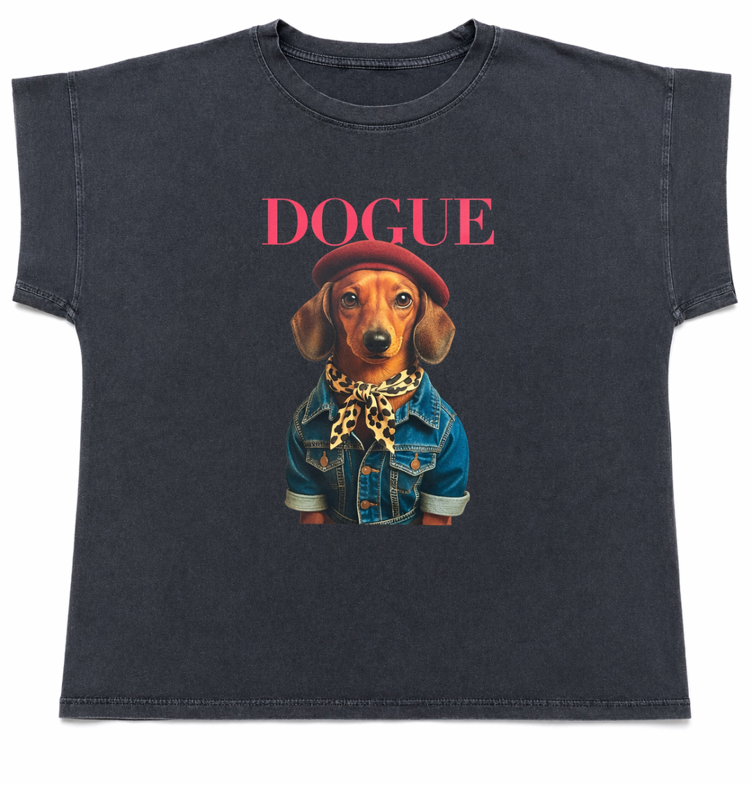 Camiseta de algodón con estampado de perro