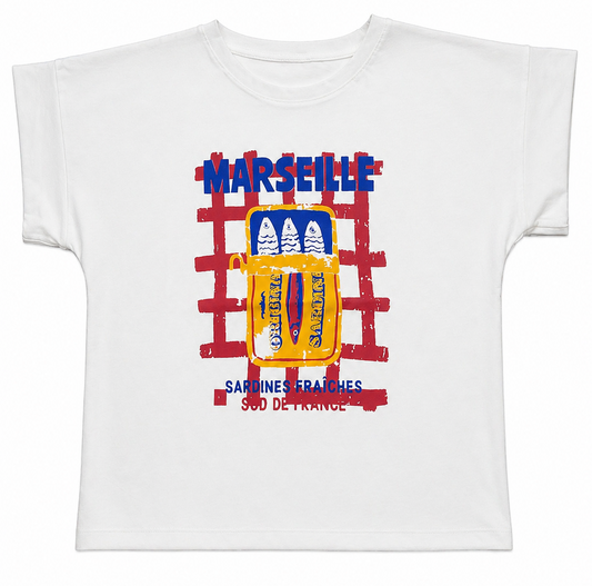 Camiseta de algodón "Marseille Sardine" veraniegas