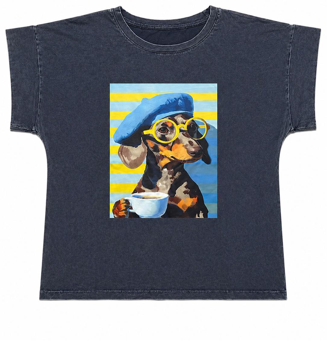Camiseta de algodón con estampado de perro