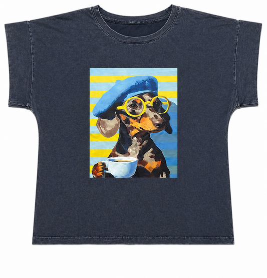 Camiseta de algodón con estampado de perro